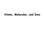 Atoms Molecules and Ions Atoms, Molecules, and Ions