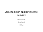 Some topics in application level security