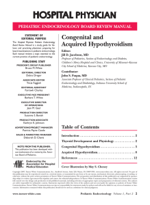 Congenital and Acquired Hypothyroidism