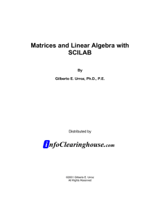 Matrices and Linear Algebra with SCILAB