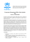 Programme Management Officer (Data Quality)