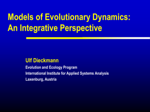 Models of Evolutionary Dynamics
