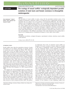 The ecology of sexual conflict: ecologically dependent parallel