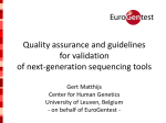 Quality assurance and guidelines for validation of next