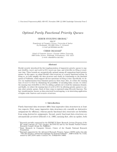 Optimal Purely Functional Priority Queues