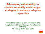 Addressing vulnerability to climate variability and - BASIC