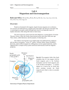 Lab 6 Magnetism and Electromagnetism - Galileo