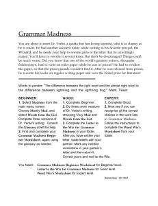 grammar madness taskcard and worksheets