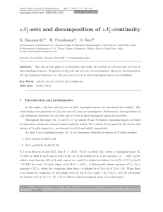 sA -sets and decomposition of sA