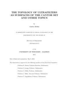 the topology of ultrafilters as subspaces of the cantor set and other