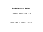 Simple Harmonic Motion Serway Chapter 15.1, 15.2