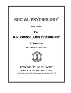 Social Psychology - Calicut University