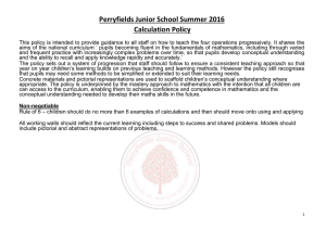 Maths Calculation Policy 2016