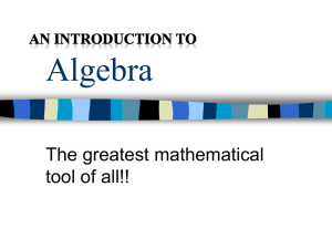 Introduction to Algebra File