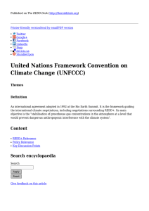 United Nations Framework Convention on Climate Change (UNFCCC)