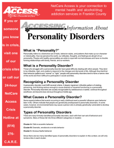 What is a Personality Disorder?
