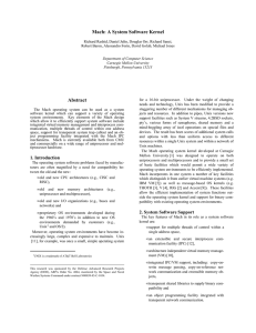 Mach: A System Software Kernel Abstract