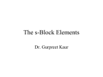 The s-Block Elements - GCG-42