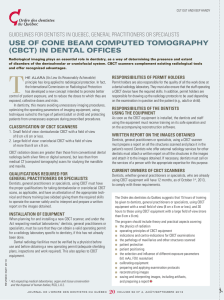 USE OF CONE BEAM COMPUTED TOMOGRAPHY (CBCT) IN