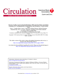 Part 12: Cardiac Arrest in Special Situations 2010 American Heart