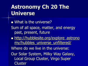 Astronomy Ch 20 The Universe