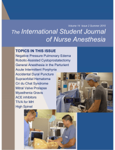 The International Student Journal of Nurse Anesthesia