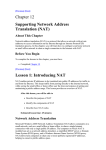 Chapter 12 Supporting Network Address Translation (NAT) Lesson