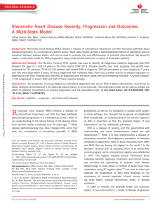 Rheumatic Heart Disease Severity, Progression and Outcomes: A