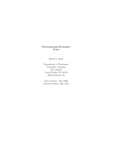 Environmental Economics Notes David L. Kelly Department of