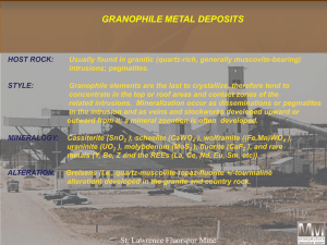 GRANOPHILE METAL DEPOSITS - Department of Natural Resources