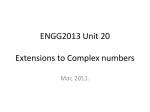 Extensions to complex numbers