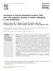 Correlation of thyroid stimulating hormone (TSH) level