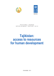 Tajikistan: access to resources for human development