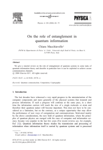 On the role of entanglement in quantum information