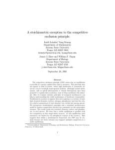 A stoichiometric exception to the competitive exclusion principle.