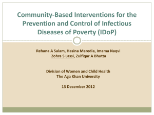 Community-Based Interventions for the Prevention and Control of