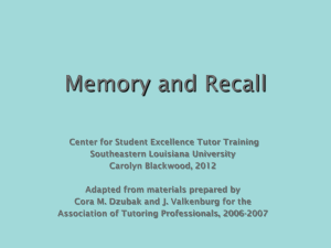 Memory and Recall Training Module File