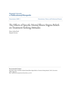 The Effects of Specific Mental Illness Stigma Beliefs on Treatment