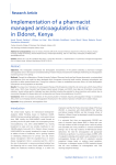 Implementation of a pharmacist managed anticoagulation clinic in