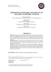 redefinig economic systems as an islamic economic system
