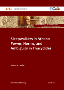 Sleepwalkers in Athens: Power, Norms, and Ambiguity in Thucydides