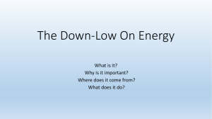 The Down-Low On Energy