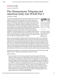 The Zimmermann Telegram and American Entry into World War I (GL)