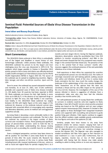Seminal Fluid: Potential Sources of Ebola Virus Disease