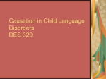 Causation in Child Language Disorders DES 320