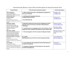 Description of Potential Projects for Research Semester, Fall 2014