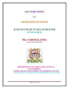 Lecture Notes- Operating Systems