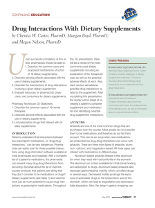 Drug Interactions With Dietary Supplements
