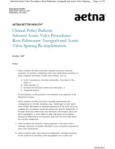 Selected Aortic Valve Procedures