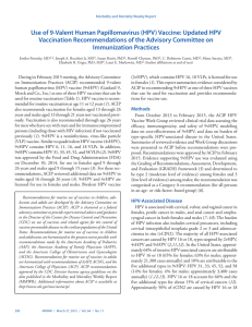 Use of 9-Valent Human Papillomavirus (HPV) Vaccine: Updated